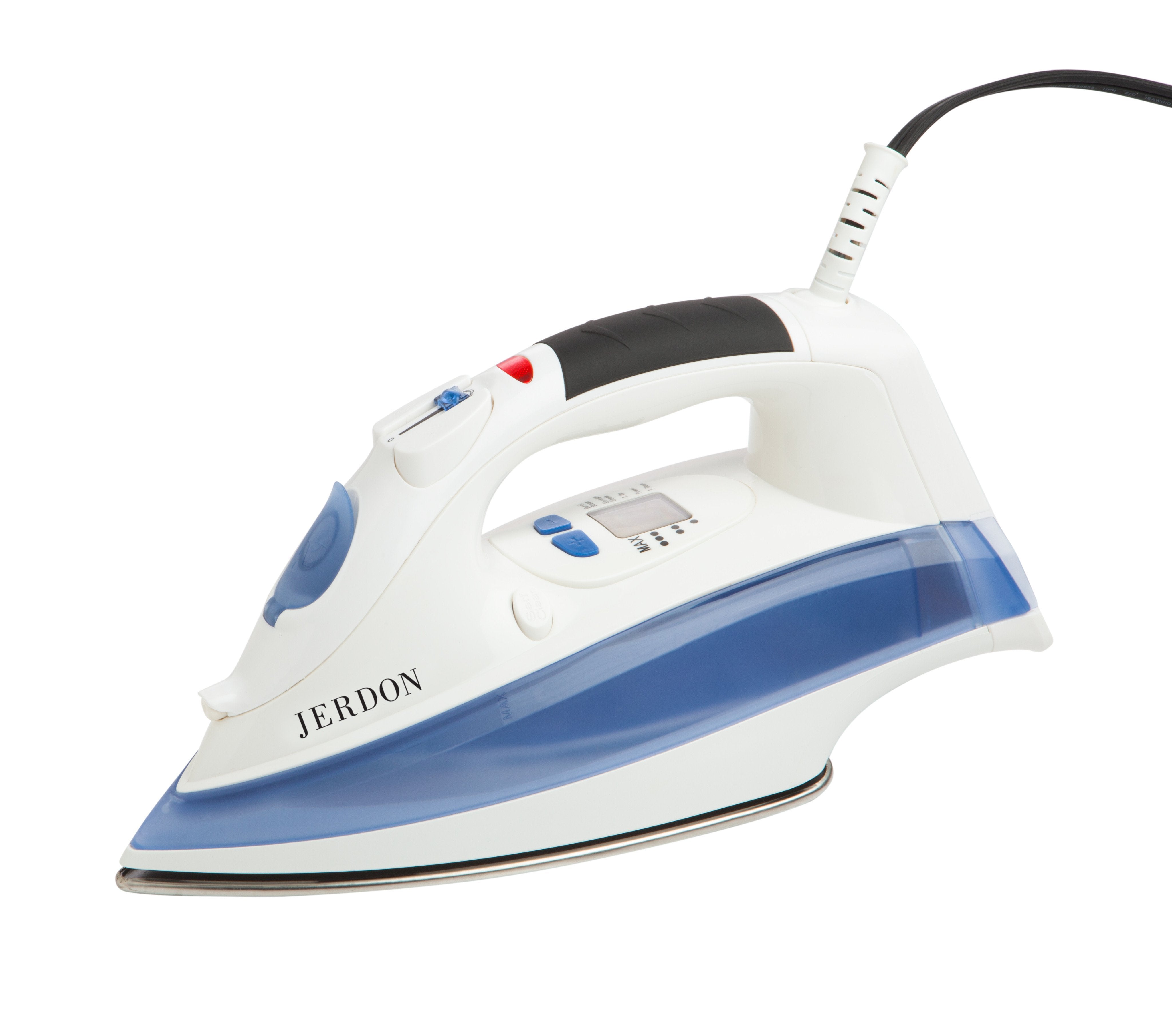 Jerdon 3570947 Midsize Dual Auto Off Hotel Iron with Retractable Cord, Black