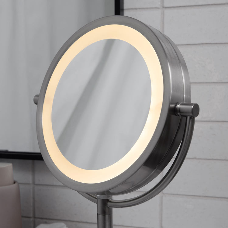 8.5" 10X-1X Lighted Mirror, Nickel, JS8510BN