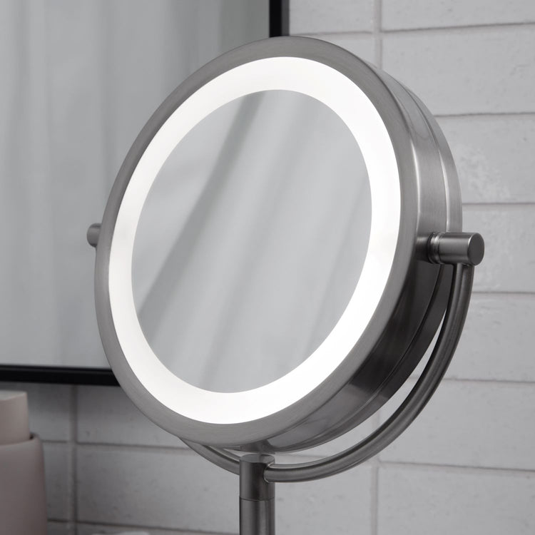 8.5" 10X-1X Lighted Mirror, Nickel, JS8510BN