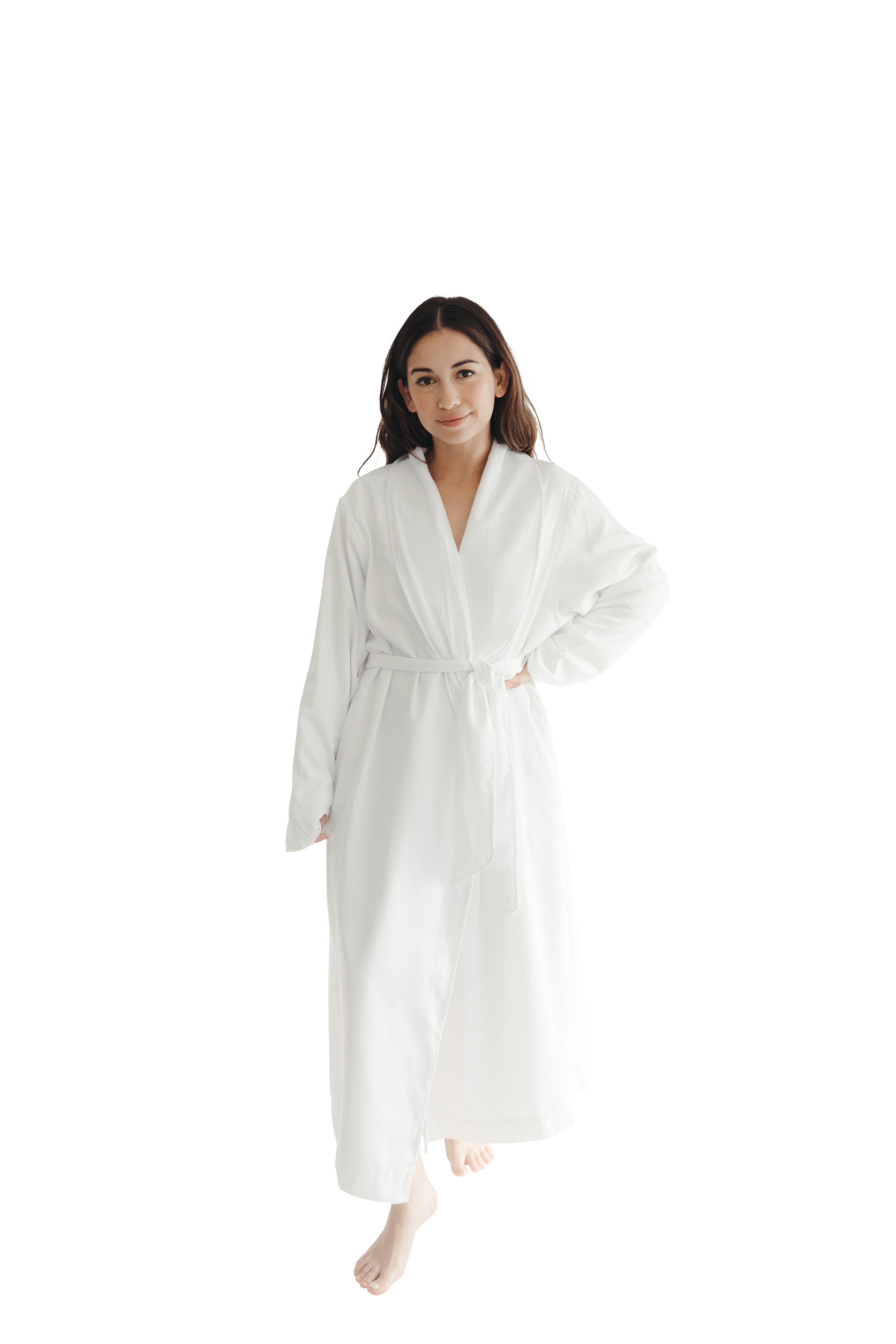 White Twill Double Layer Robe M