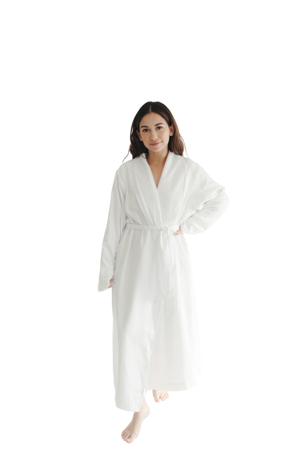 White Twill Double Layer Robe